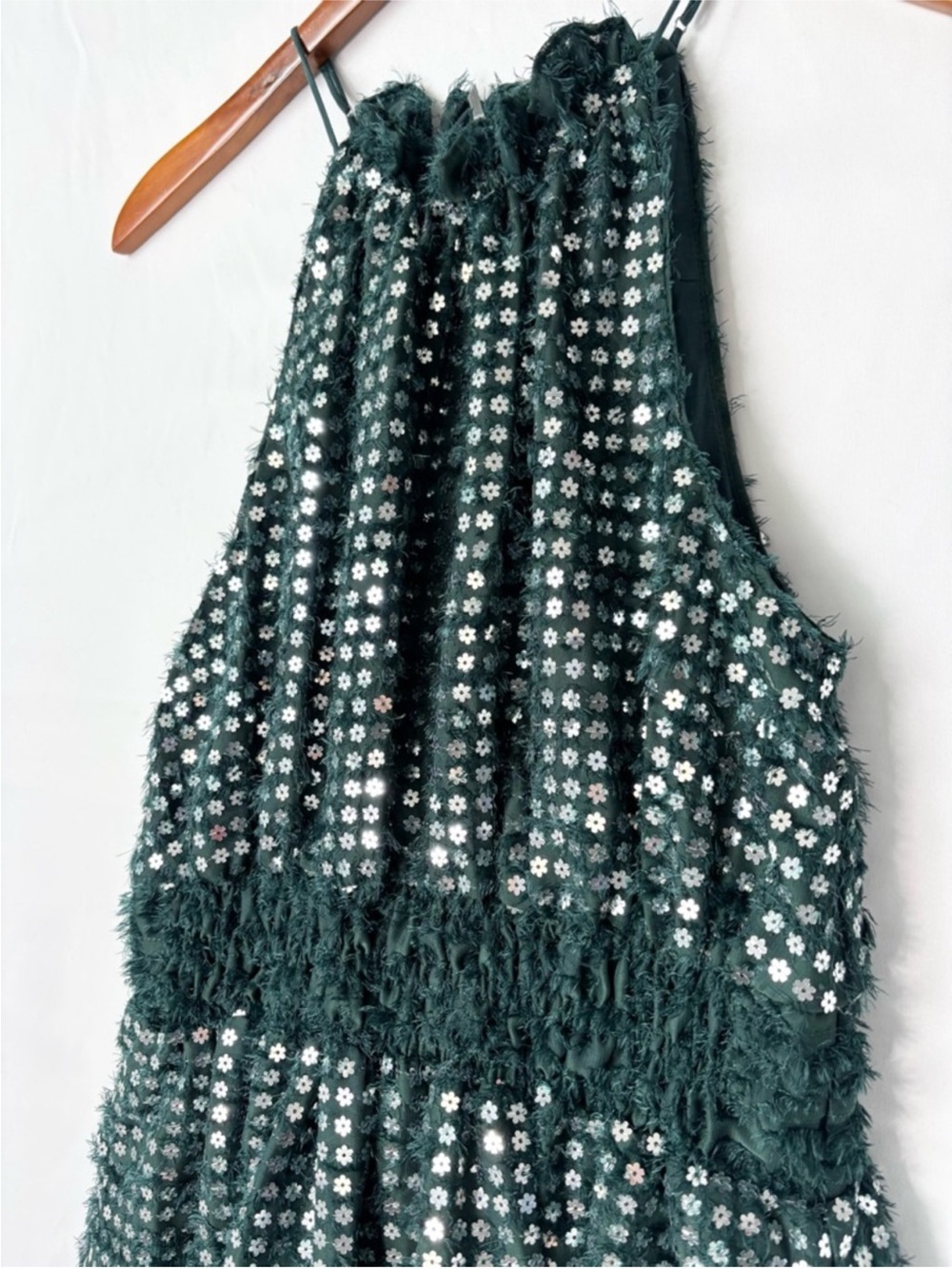 NWT! Anthropologie The Somerset Shine Mini Halter Dress in Dark Green - XS 🍓2️⃣ - Picture 6 of 9
